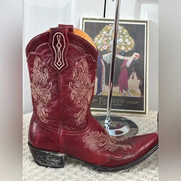 Old Gringo Red Leather Butterfly Boots - Picture 9 of 11